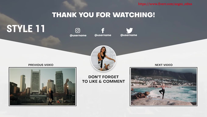 do custom youtube end card end screen outro video
