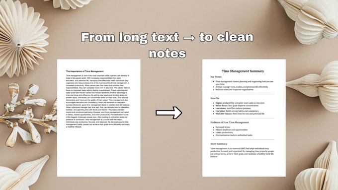 summarize articles, pdfs and documents into clear notes