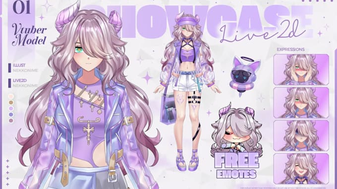 design and rigging live 2d vtuber model for vtube studio