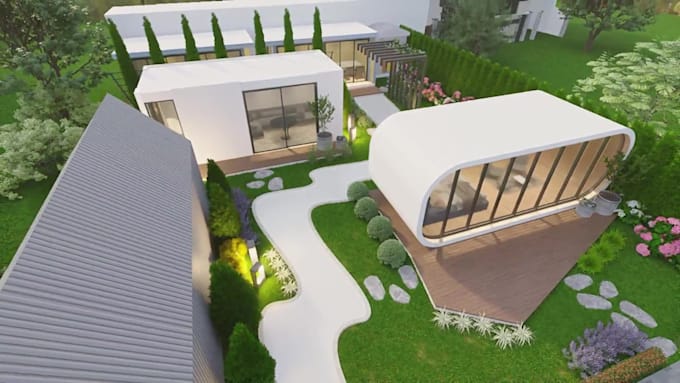 design luxury backyard, pool and outdoor living spaces