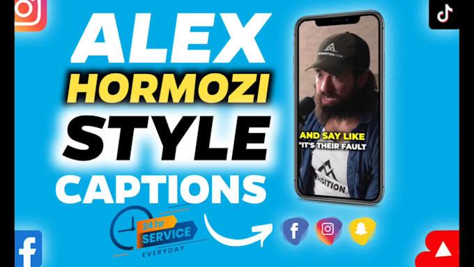 add closed captions like alex hormozi captions