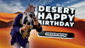 create a happy birthday video as a horse in the desert
