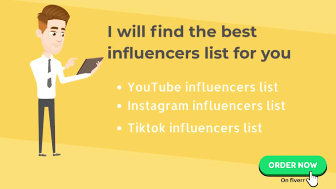 Find best influencer list for influencer marketing by Ranjan_shaha | Fiverr