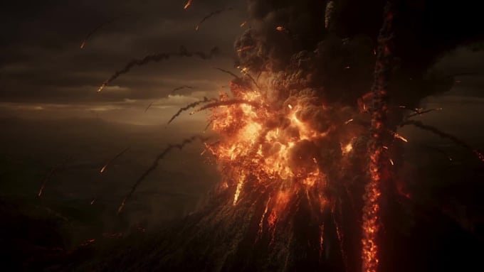 create cinematic vfx, fire, explosion, smoke, dust, pyro simulation in houdini