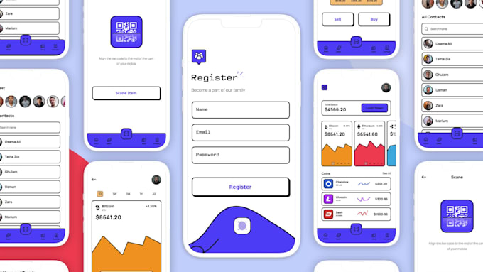 design mobile app uiux for crypto, nfts and blockchain