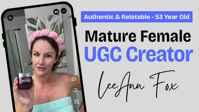 create mature female ugc video for your social channels