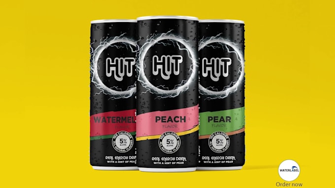 design premium energy drink, beer, soda can label