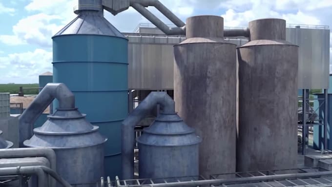 do 3d industrial technical video chemical plant explosion engineering animation