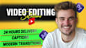 edit youtube talking head video, promo, short form with motion, quick delivery