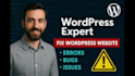 fix wordpress bugs, remove malware, recover hacked site, and secure it