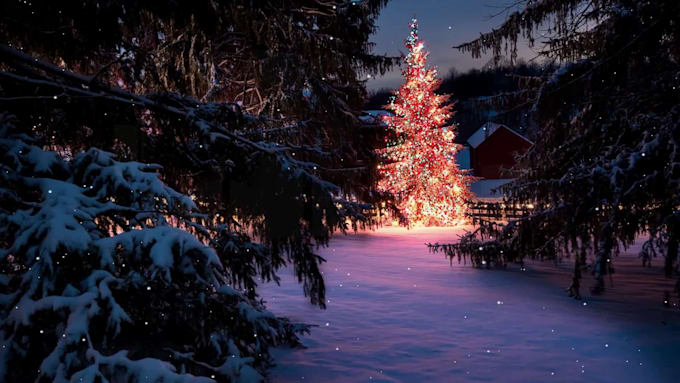 create HD winter and christmas relaxing music video for youtube