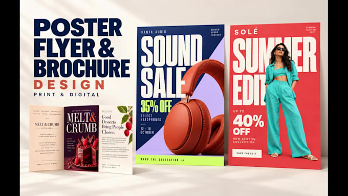design flyers, posters, leaflets and brochures