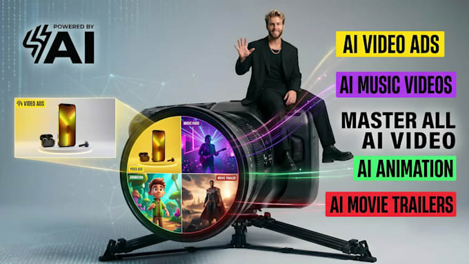 create ai ads, ai promo video ads, ai music video and animation movie trailers