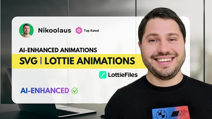 make ai enhanced svg or lottie animation and design for website or app