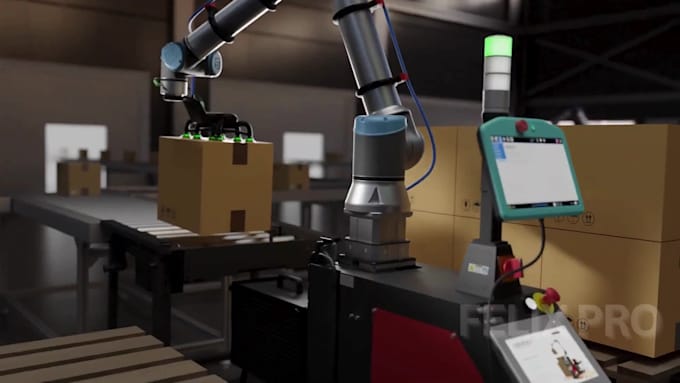 Do 3d industrial animation, robotic arms animation, industrial robotic ...