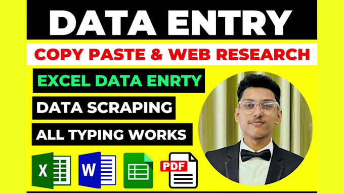 do excel data entry for low price and copy paste job