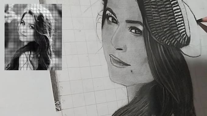draw pencil sketch portrait from any photos