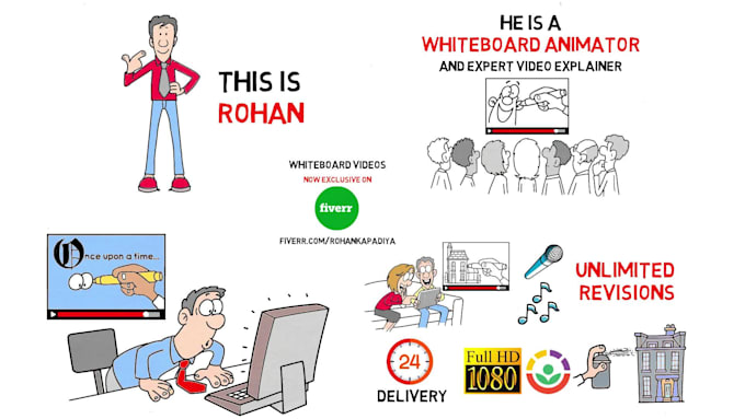 Top 10! I will create a professional doodle whiteboard animation video  for $5