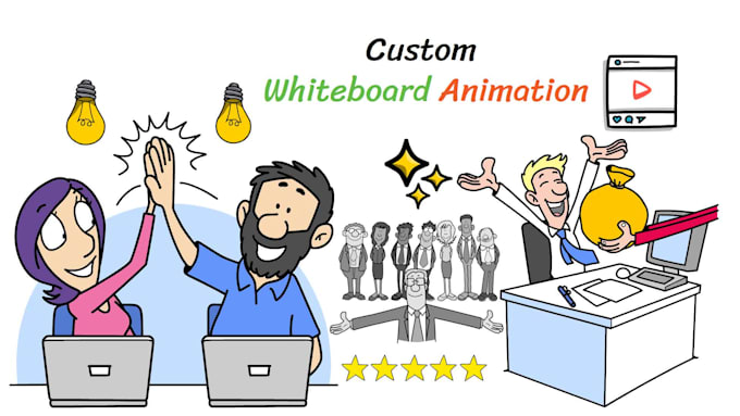 create a custom whiteboard animation doodle explainer video