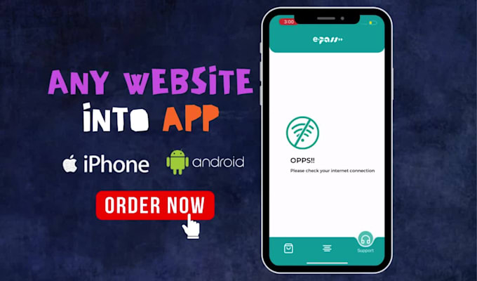 convert website to android app and ios app
