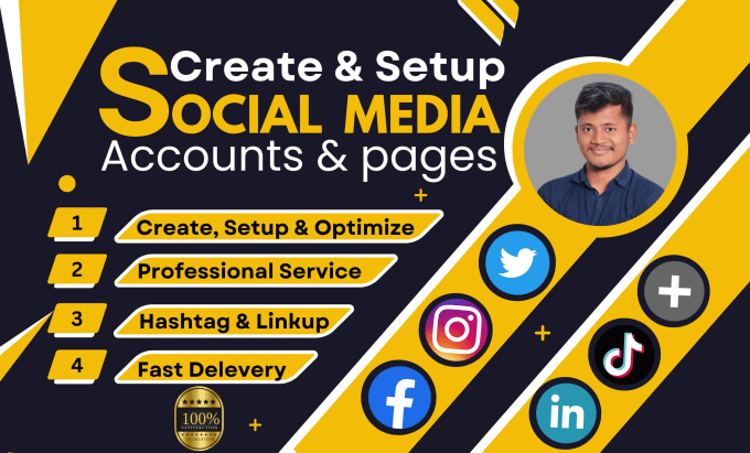 create, set up, and optimize all social media accounts professionally