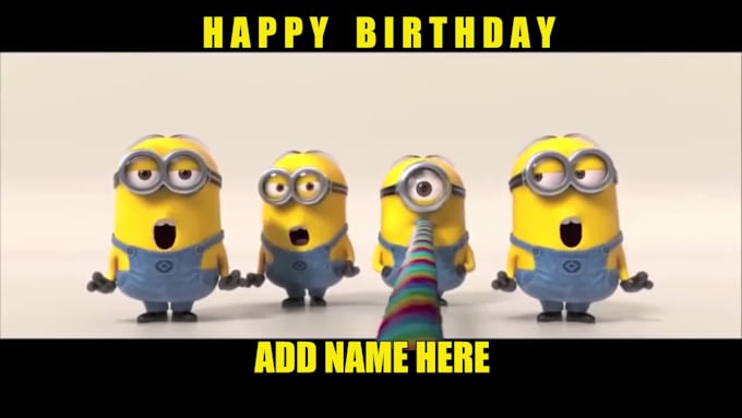 make cartoon minions birthday card