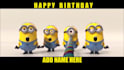 make cartoon minions birthday card