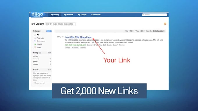 create 2000 social bookmark backlinks for your whole site