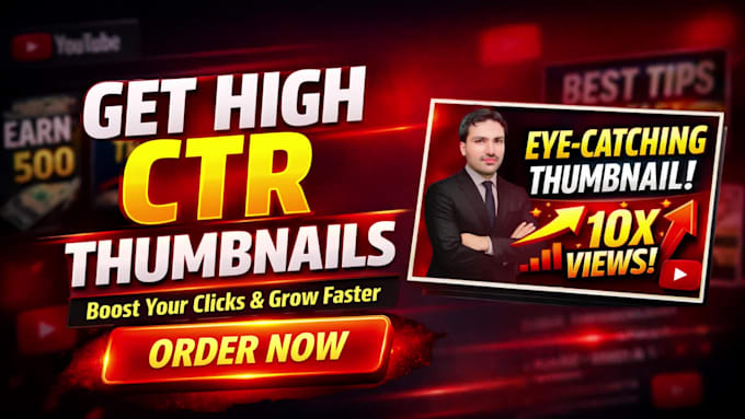 design high CTR clickable youtube thumbnails to boost your channel