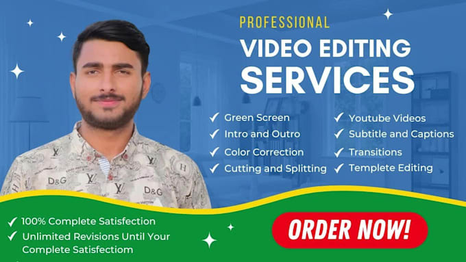 do video editing for youtube professionally within 24 hours