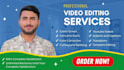 do video editing for youtube professionally within 24 hours