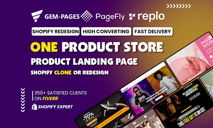 Design shopify dropshipping one product store, landing page by gempages ...
