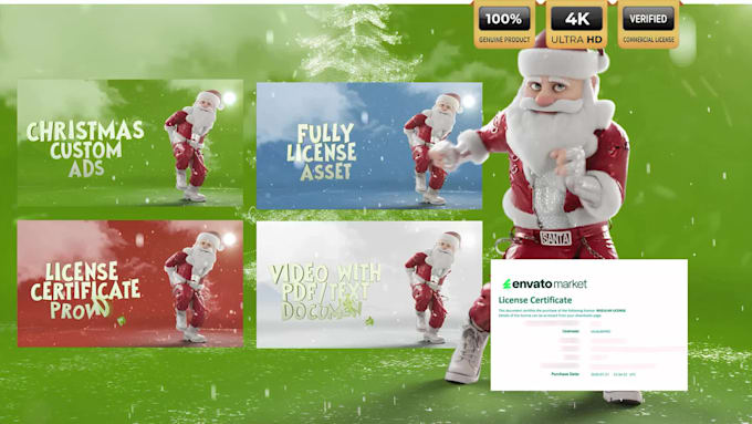 create joyful santa merry christmas video with full licensing