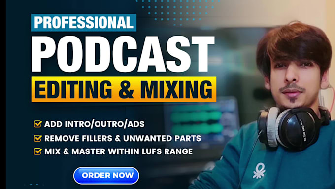 do podcast video editing, weekly podcast editor for riverside zoom and youtube