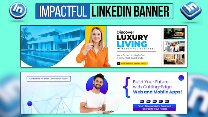 design a professional linkedin banner, cover, or header