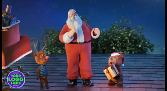 add logo and text in funny christmas video ads