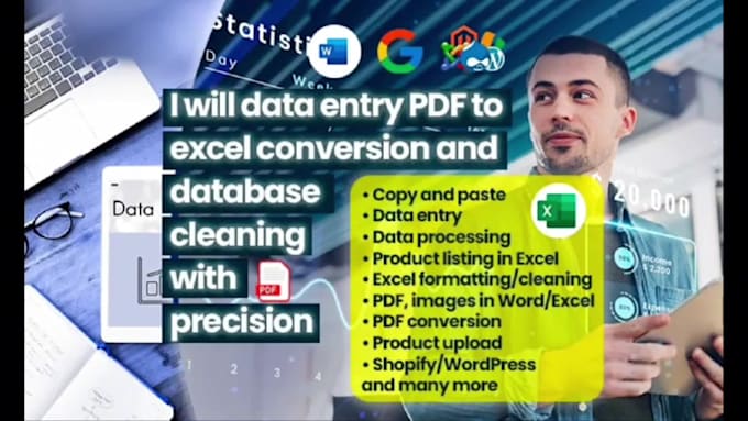 Data entry pdf to excel conversion and database cleaning with precision ...