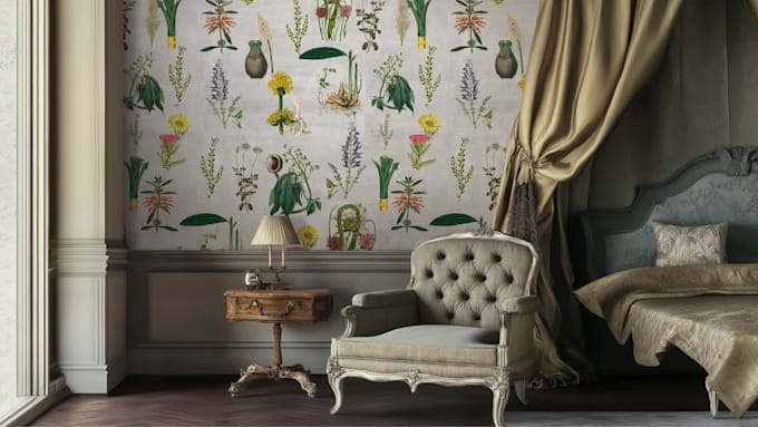 design luxury personalized bedroom wallpaper