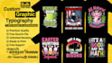 do bulk typography , custom graphic t shirt designs or streetwear design for pod