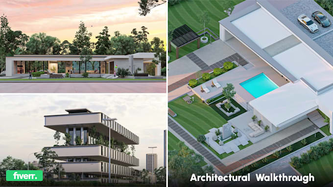 render realistic architectural interior,exterior walkthrough