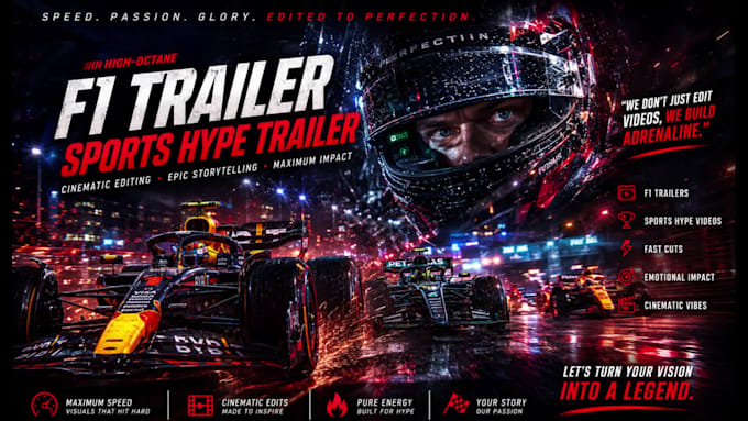 edit cinematic f1, sports documentaries, hype trailers