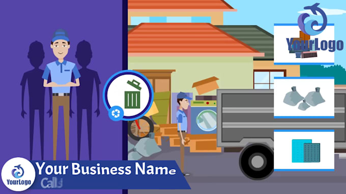 make junk removal explainer 2d animated promo video