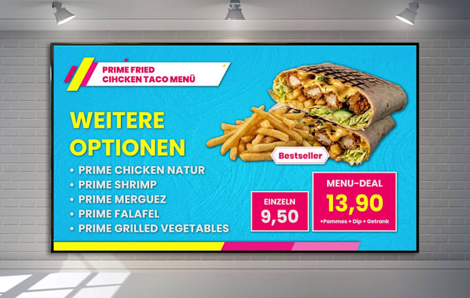do digital menu, restaurant menu design, tv menu, high quality