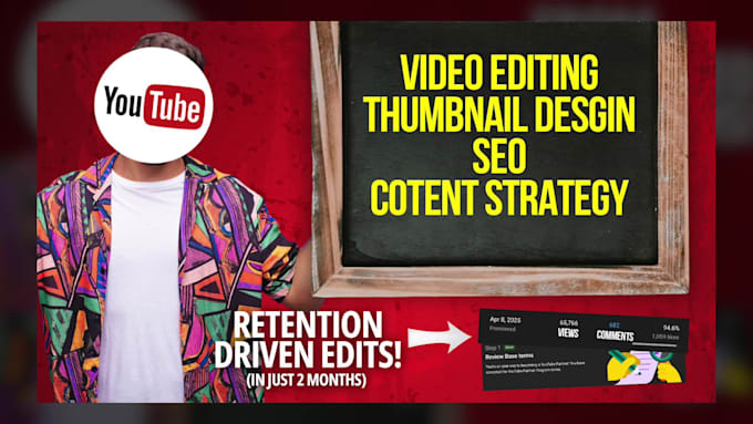 be your youtube channel manager for editing, SEO and thumbnails