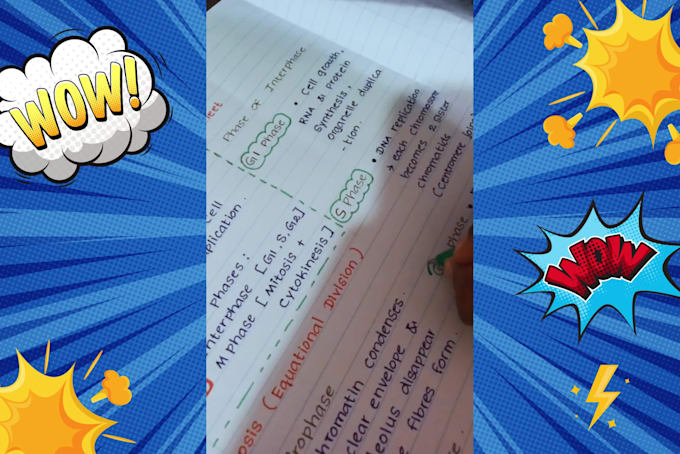 write neat handwritten study notes, letters and assignments