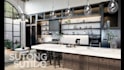 do kitchen interior design with 3d rendering