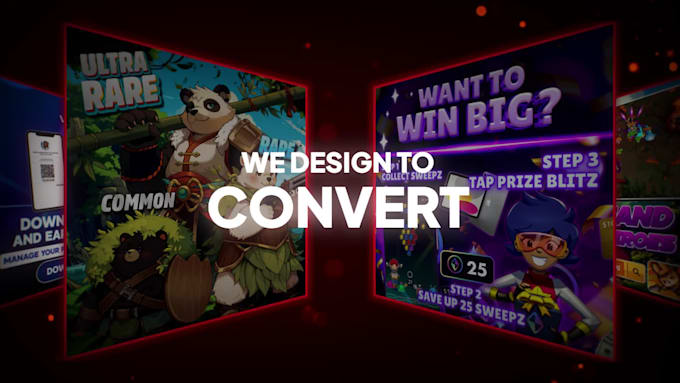 design mobile game screenshots or static ads
