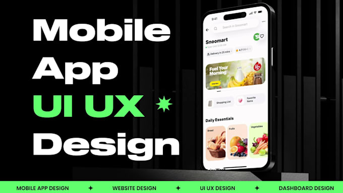 do mobile app ui ux design, website ui ux design, mobile app design in figma