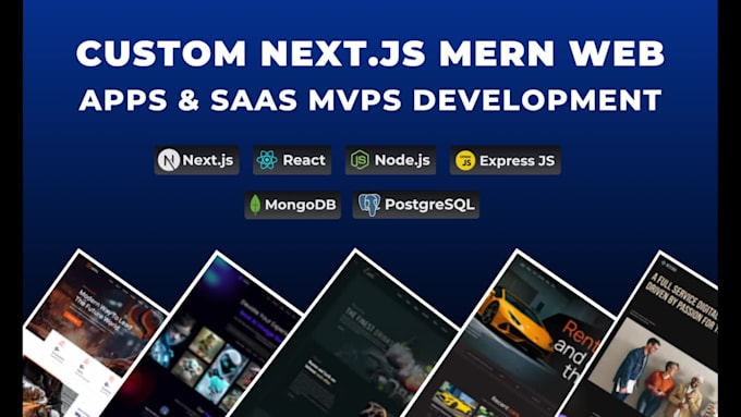 build custom nextjs mern web apps and saas mvps
