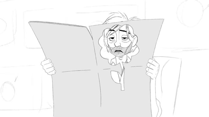 create 2d line art animation, frame by frame, 2d animation, hand drawn animation